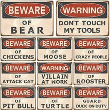 Vintage Poster Retro Tin Sign Plate Metal Danger Beware Warning Wall Plaque - £12.57 GBP+