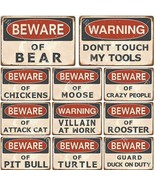 Vintage Poster Retro Tin Sign Plate Metal Danger Beware Warning Wall Plaque - £12.57 GBP+