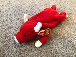 Snort Bull Red Cow Ty Beanie Baby stock market trading mascot? - $14.01