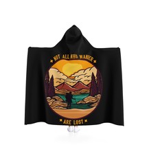 Wanderer&#39;s Fleece Hooded Blanket - Retro Nature Quote Adventure Friend Gift - £59.28 GBP