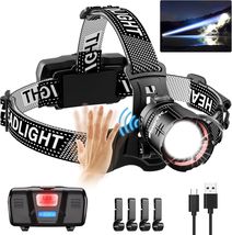 90000 Lumens LED Headlamp, 100H Rechargeable &amp; Motion Sensor - Adventure... - $55.39