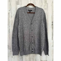 Mark Law Mens Cardigan Sweater Extra Large Heathered Gray Vneck Button Up - £23.62 GBP