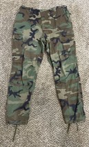 Vintage BDU Military Pants Large Long Woodland Camo Cargo Combat Trousers Army c - £29.56 GBP