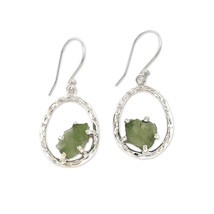 Starborn Sterling Silver Moldavite Crystal Drop Earrings - £112.79 GBP