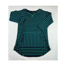 Hawthorne Shirt Womens Small Green Blue Striped Pockets Long Sleeve Ligh... - £8.67 GBP