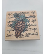 Stampassions Spruce Square Rubber Stamp Vintage 2000 Dianna Marcum Pine ... - $61.51 CAD