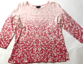 LAUREN MICHELLE Womens Medium Pink 3/4 Sleeve Crop Hip Sweater - £14.20 GBP
