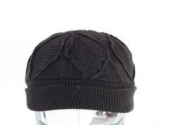 NOS Vintage 90s Coogi Style Textured Knit Winter Beanie Hat Cap Black Womens OS - £54.45 GBP