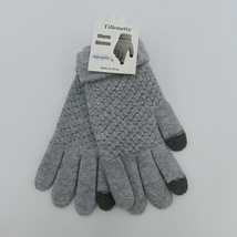 Tillonetiy Gloves Soft Comfortable Warm Winter Gloves for Men Women, Grey  - £16.44 GBP