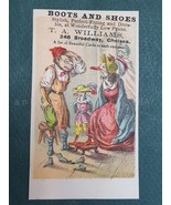 1880s antique T.A. WILLIAMS BOOTS SHOES chelsea ny ANTHROPOMORPHIC TRADE... - £22.46 GBP