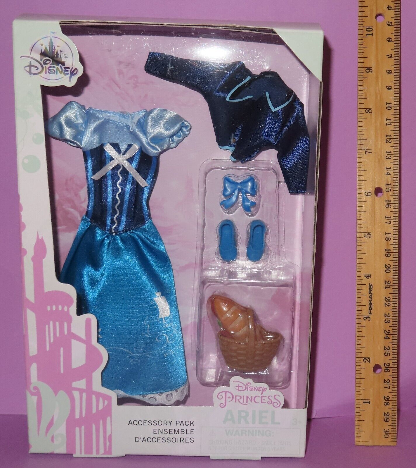 Disney Store Ariel Accessory Pack Dress Fashion Blue Little Mermaid Doll - £15.79 GBP