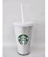 Starbucks Exclusive Holiday 2020 White/ Silver Glitter 16 oz Tumbler Cup... - $17.77