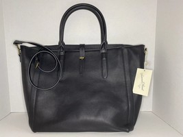 Universal Thread Black Faux Leather Tote Handbag w/ Cross Body Strap - $12.99