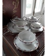 Tea coffee service for two people french vintage porcelain Limoges - £220.25 GBP