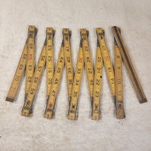 Vintage Lufkin Red End Carpenters Extension Rule Wood/Brass 72&quot; Long - £7.65 GBP