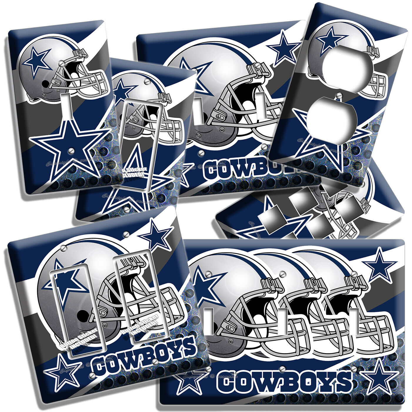 DALLAS COWBOYS FOOTBALL TEAM SWITCH OUTLET WALL PLATES MAN CAVE GAME ROOM DECOR