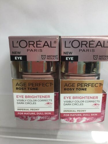 (2) L'Oreal Eye Brightener Creme Age Perfect Rosy Tone Dark Circles 5oz - £11.84 GBP