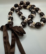 Hawaiian Kukui Nut And Natural Shell Lei Necklace - £11.79 GBP