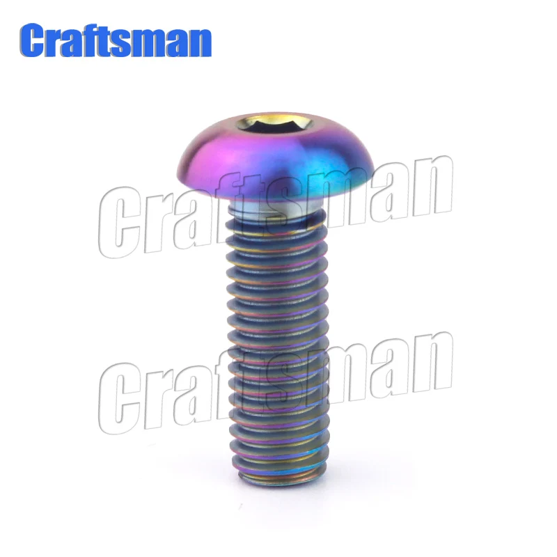 1Pcs Titanium Bolts M5*15 20 25mm Half Round Head Hex Screw for Bicycle ... - £88.86 GBP