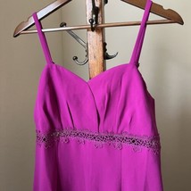 Foxiedox Anthro Sleeveless Sheath Dress Purple Iris Lace Inset Cocktail ... - $34.64