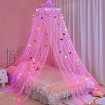 Bed Canopy for Girls Room Bed Canopy Curtains with Led Lights Mosquito N - €38,17 EUR