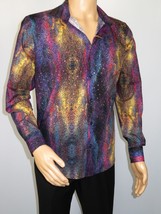 Men's AVM Crystal Digital Sparks Shirt Cotton Turkey Slim Fit 13985-01 Multi image 12