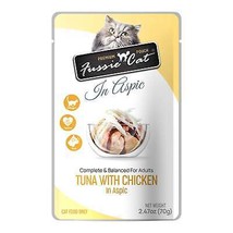 Fussie Cat Premium Tuna with Chicken in Aspic 2.47oz. Pouch (Case of 12) - £19.06 GBP