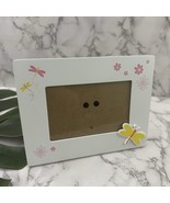 Bricart Vintage Y2k Dragonfly Picture Frame White Yellow Wood Floral 4x6 - $24.74