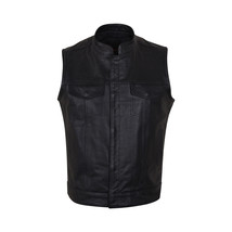 Vance Leather Zipper and Snap Closure Leather Motorcycle Club Vest - $1,624.70 MXN+