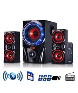 beFree Sound 2.1 Channel Bluetooth Surround Sound Speaker System in Red - $2,602.55 MXN
