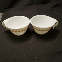 Set of 2 Vintage Corelle Butterfly White Hook Handle Coffee Tea Cups - £7.56 GBP