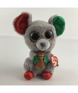 Ty Beanie Boos Mac Holiday Mouse 6&quot; Plush Stuffed Animal Toy Sparkle wit... - £19.51 GBP