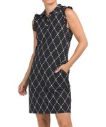 NWT Ladies G LIFESTYLE BLACK DIAMOND GEO Sleeveless Ruffle Polo Dress L ... - €59,94 EUR