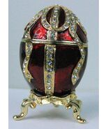 Russian Fabergé Red Egg Replica With Gold Lines And Gemstones E18-05-
sh... - $1,896.78 MXN