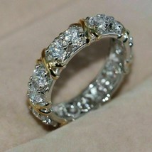 4Ct Round Moissanite Vintage Eternity Band Ring 14K White Gold Plated - £91.88 GBP