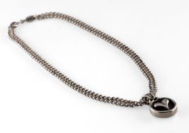 JMD Silver Two Strand Necklace Heart Pendant - Great Gift - $167.90 CAD