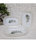 3x Arcopal France Daisy Rectangular Serving Bowls, Vintage Milk White Op... - $923.60 MXN