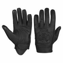Gel Palm Premium Riding Gloves with Skull Motorcycle Gloves - $26.00