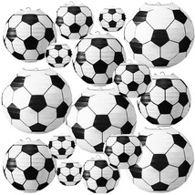 16 Pcs Multi Sizes Sports Soccer Paper Lanterns Indoor Outdoor Party Lanterns So - £26.73 GBP