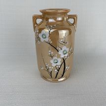 Vintage Lusterware Vase Pot Hand painted Nippon Flower Design Blossom RD... - $12.00