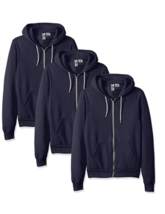 Marky G Adult Unisex 3-Pack Flex Fleece Zip Hoodie Sweatshirt Jacket Navy Medium - £26.38 GBP