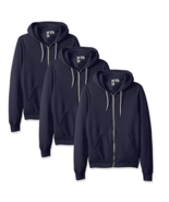 Marky G Adult Unisex 3-Pack Flex Fleece Zip Hoodie Sweatshirt Jacket Nav... - $636.89 MXN