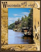 Wisconsin State of Mind Laser Engraved Wood Picture Frame Portrait (5 x 7)  - £24.48 GBP