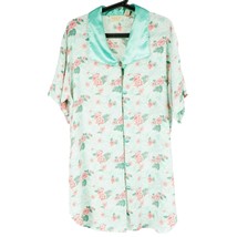 Victorias Secret VTG Nightshirt S Womens Green Floral Button Down Green Pink - £13.86 GBP