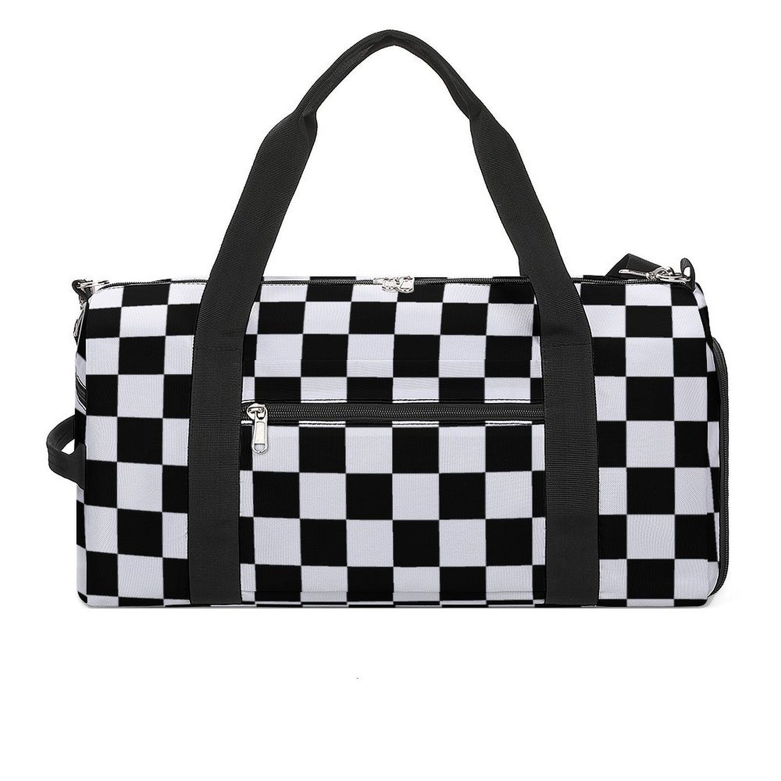 Black White Checkered Checkerboard Gym Bag