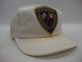 Intl Law Enforcement Patch Hat VTG K Brand Stained White Snapback Trucke... - £16.01 GBP