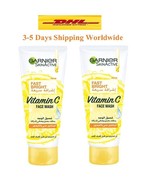 2 Garnier Skin Active Fast Bright Face Wash With Vitamin C And Lemon 100... - £38.06 GBP