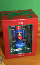 American Greetings Son Dated 2002 Racecar Christmas Holiday Ornament AXO... - $17.81