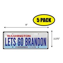 5 PACK 3.37"x 9" LETS GO BRANDON PLATE Sticker Decal Gift MAGA Trump BS0321 - $6.53