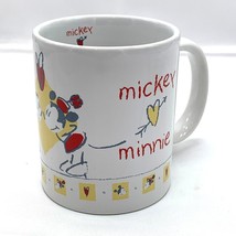 Disney Coffee Tea Mug Mickey Minnie Mouse Cup Crayon Drawings Love Couple - £9.09 GBP